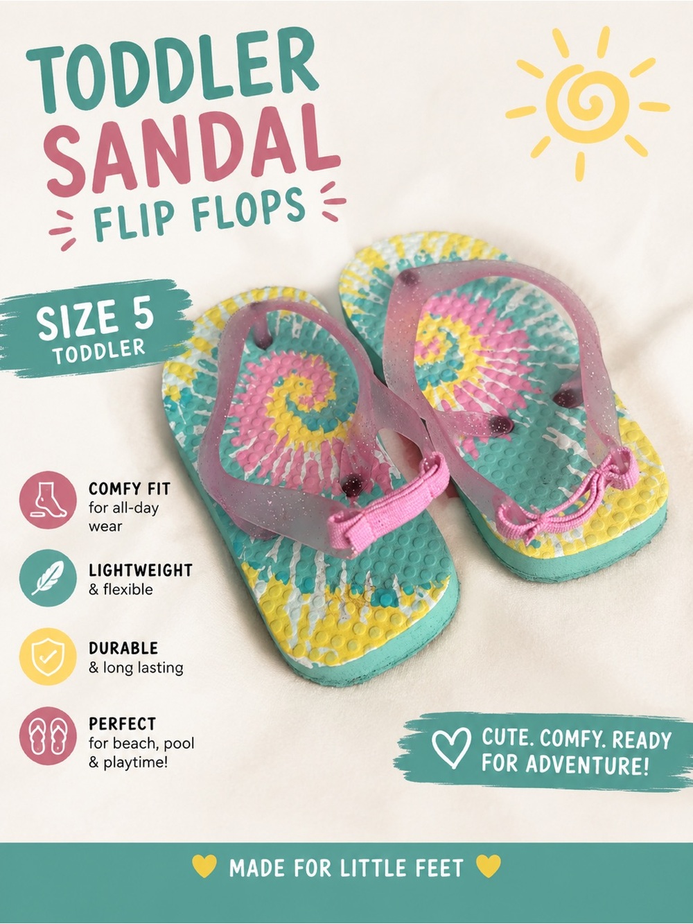 Toddler Size 5 Tie-Dye Flip Flop Sandals